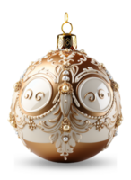 luxury patterned golden ball decoration design for Christmas and New Year celebration symbol, generative ai png