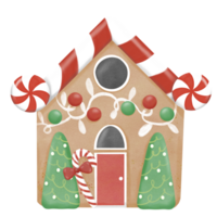 un pan de jengibre casa con caramelo bastones y decoraciones png