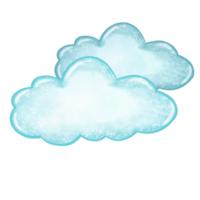 two blue clouds on transparent background png