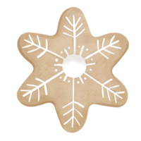 Schneeflocke Lebkuchen Plätzchen auf transparent Hintergrund png