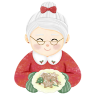 abuelita con hecho en casa Navidad galletas plato png