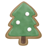 a christmas tree cookie on a transparent background png