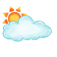 cloud with sun and clouds on transparent background png