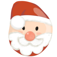 santa claus face with red nose and white beard png