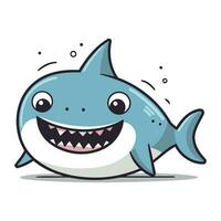 Shark cartoon character vector illustration. Cute cartoon shark character.