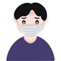 illustration of a person with a purple shirt, person in a mask png