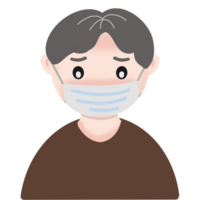 illustration of a person with brown shirt, person in a mask png