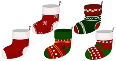 süß gemustert Socken Das sind perfekt zum Weihnachten. zum hängend und warten zum Geschenke von Santa Klaus. png