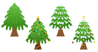 een Kerstmis boom versierd met lichten en schattig decoraties naar Welkom de Kerstmis seizoen. png