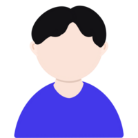 illustration av en person med en blå skjorta png