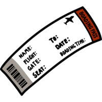 vlucht ticket, label met streepjescode png