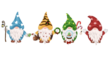 beaucoup gnomes avec beaucoup couleurs Bienvenue Noël dans une cadeau cellule téléphone cette pouvez être mettre dans une carte, c'est une mignonne cadeau pour tous les deux les enfants et adultes. png