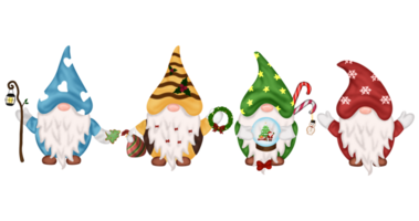 muchos gnomos con muchos colores Bienvenido Navidad en un regalo célula teléfono ese lata ser poner en un tarjeta, es un linda regalo para ambos niños y adultos png