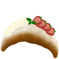 Delicious looking croissants for bakeries. Eat with a drink. png