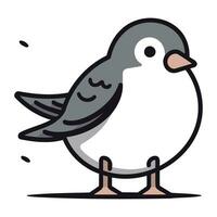 Cartoon Illustration of Cute Little Bird Character for Your Design vector