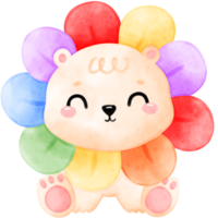 flor urso, arco Iris flor, fofa Urso png