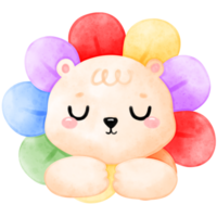 flor urso, arco Iris flor, fofa Urso png