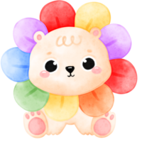 flor urso, arco Iris flor, fofa Urso png