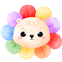 flor urso, arco Iris flor, fofa Urso png