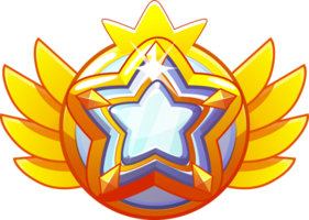 White star gem with wings png