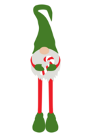 Flat Christmas gnome with lollipop. png