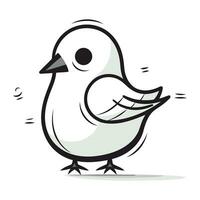 Cute little bird isolated on white background. Hand drawn vector illustration.