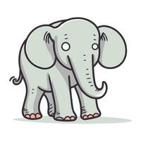 Vector illustration of an elephant. Isolated on a white background.