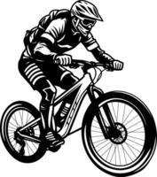 Mountain biker vector art illustration