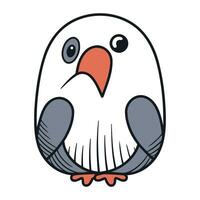 linda pingüino dibujos animados icono terminado blanco antecedentes. vistoso diseño. vector ilustración