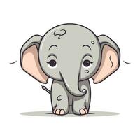 Cute elephant cartoon vector illustration. Cute little elephant mascot.