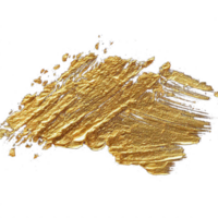 Gold Farbe Bürste Abstrich Schlaganfall. abstrakt Gold glänzend texturiert beflecken auf transparent Hintergrund. ai generativ. png