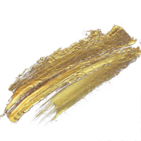 Gold paint brush smear stroke. Abstract gold glittering textured stain on transparent background. AI Generative. PNG