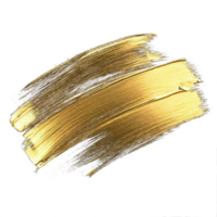 Gold Farbe Bürste Abstrich Schlaganfall. abstrakt Gold glänzend texturiert beflecken auf transparent Hintergrund. ai generativ. png