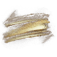 Gold paint brush smear stroke. Abstract gold glittering textured stain on transparent background. AI Generative. PNG