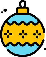 Christmas holiday ornament, hanging bauble icon vector