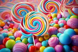 Dazzling Colorful candy background. Generate Ai photo