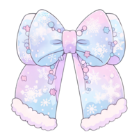 Pastel bow and fluffy, cute ribbon, kawaii style accessory  ,ai generated png