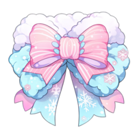 Pastel bow and fluffy, cute ribbon, kawaii style accessory  ,ai generated png