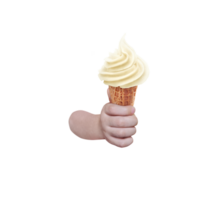 Ice cream cone in hand PNG transparent