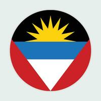 Antigua and Barbuda flag vector icon design. Antigua and Barbuda circle flag. Round of Antigua and Barbuda flag.