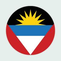 Antigua and Barbuda flag vector icon design. Antigua and Barbuda circle flag. Round of Antigua and Barbuda flag.