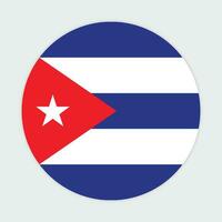 Cuba flag vector icon design. Cuba circle flag. Round of Cuba flag.