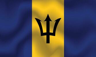 Flat Illustration of Barbados flag. Barbados flag design. Barbados wave flag. vector
