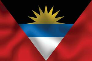 Flat Illustration of Antigua and Barbuda flag. Antigua and Barbuda flag design. Antigua and Barbuda wave flag. vector