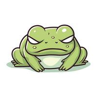 Frog isolated on white background. Cute cartoon frog. Vector illustration.