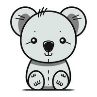 Cute cartoon bear. Vector illustration isolated on a white background.