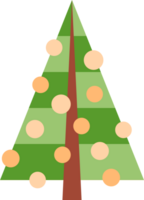 Abstract, stylized Christmas tree illustration. Decorated Christmas tree design, PNG with transparent background.