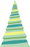 Abstract, stylized Christmas tree illustration. Decorated Christmas tree design, PNG with transparent background.