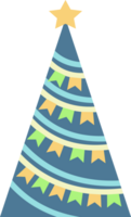 abstracto, estilizado Navidad árbol ilustración. decorado Navidad árbol diseño, png con transparente antecedentes.