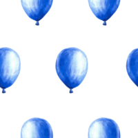 blauw lucht ballon naadloos patroon het is een baby jongen, pasgeboren, verjaardag partij hand- geschilderd waterverf illustratie herhalen ontwerp baseren voor afdrukken omslag, inpakken, behang png